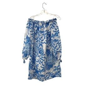 Lilly Pulitzer Jamielynn Dress Off Shoulder Glisten In The Sun Res White Small